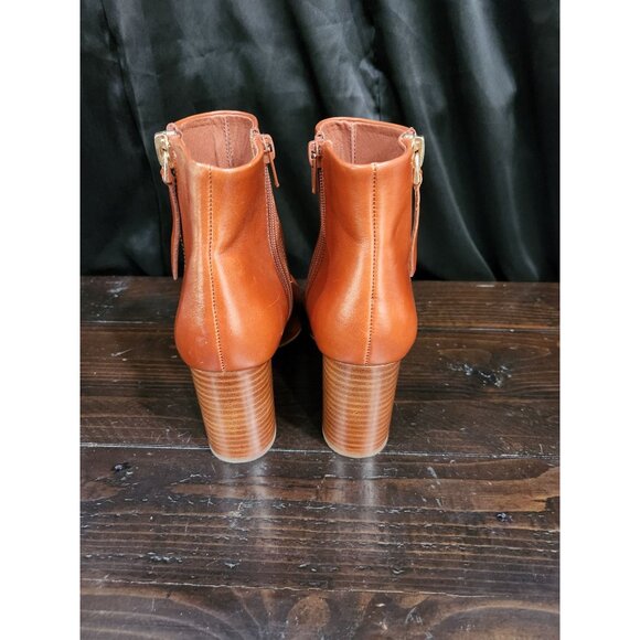 NEW Jeffrey Campbell Prianka Cognac Leather Ankle Zip Booties/Sz. 6 - Picture 7 of 12